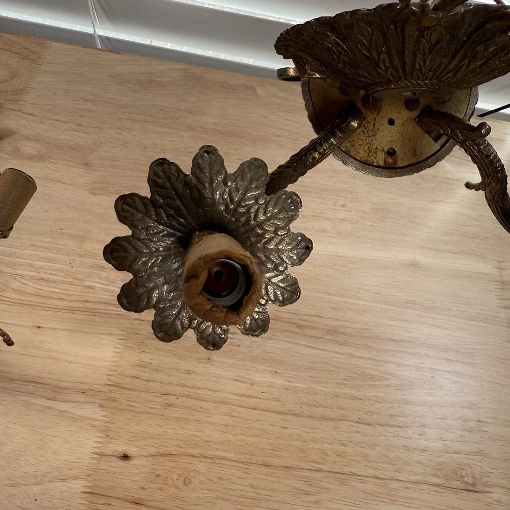 Antique Vintage Brass Fixture Moe Light‎ Kentucky 2 Arm Wall Lamp Sconce Regency